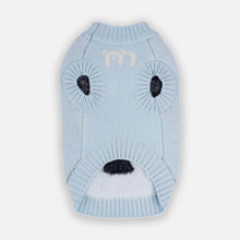 Load image into Gallery viewer, Light Blue Panda Cat Sweater Back Design | Panda Knit Cat Sweater | MissyMoMo
