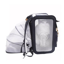 Load image into Gallery viewer, Cat Inside Paw Voyager Black Expandable Cat Backpack | Soft Cat Carrier | MissyMoMo
