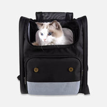 Load image into Gallery viewer, Cat Inside Paw Voyager Black Expandable Cat Backpack | Soft Cat Carrier | MissyMoMo
