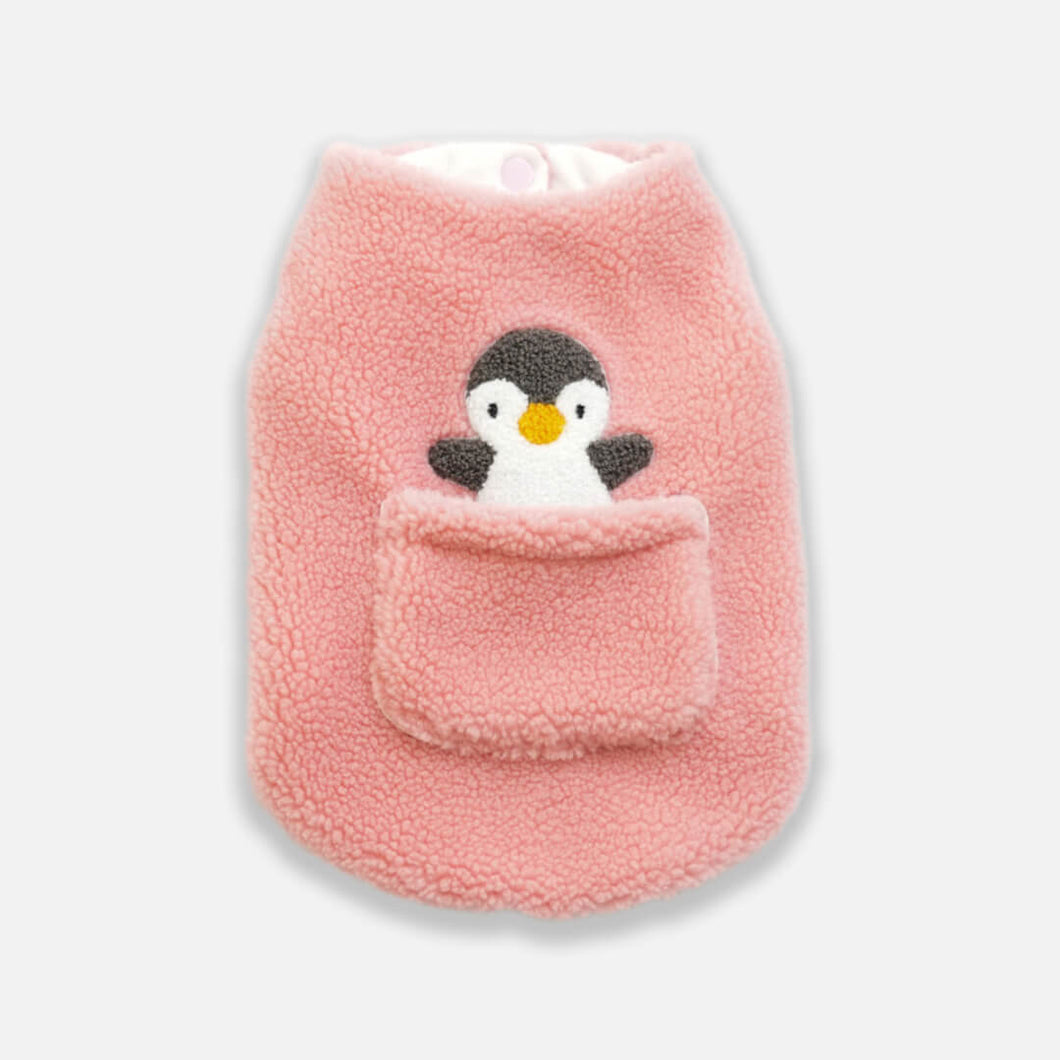 Pink Fleece Penguin Vest for Cats & Kittens | MissyMoMo