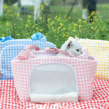 Load image into Gallery viewer, Cat in Pink Gingham Cat Carrier | Petdora Cat Carrier | MissyMoMo
