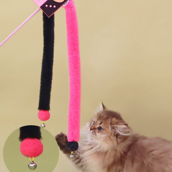 Pixel Purrs Pink & Black Cat Teaser Wand | Cute Cat Toys | MissyMoMo