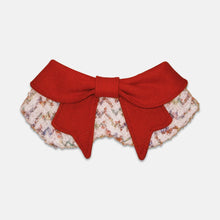 Load image into Gallery viewer, Red Bow Cat Bib with Cozy Knit Fabric | MissyMoMo
