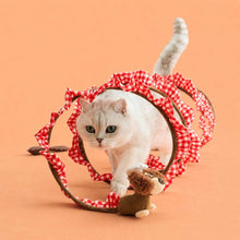 Load image into Gallery viewer, White Cat Walking Through Puppy Spiral Cat Tunnel | Interactive Cat Toys | MissyMoMo
