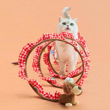 Load image into Gallery viewer, Cat Stepping Out of Puppy Spiral Cat Tunnel | Interactive Cat Toys | MissyMoMo
