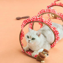 Load image into Gallery viewer, Cat Lying Inside Gingham Spiral Cat Tunnel | Cute Cat Toys | MissyMoMo
