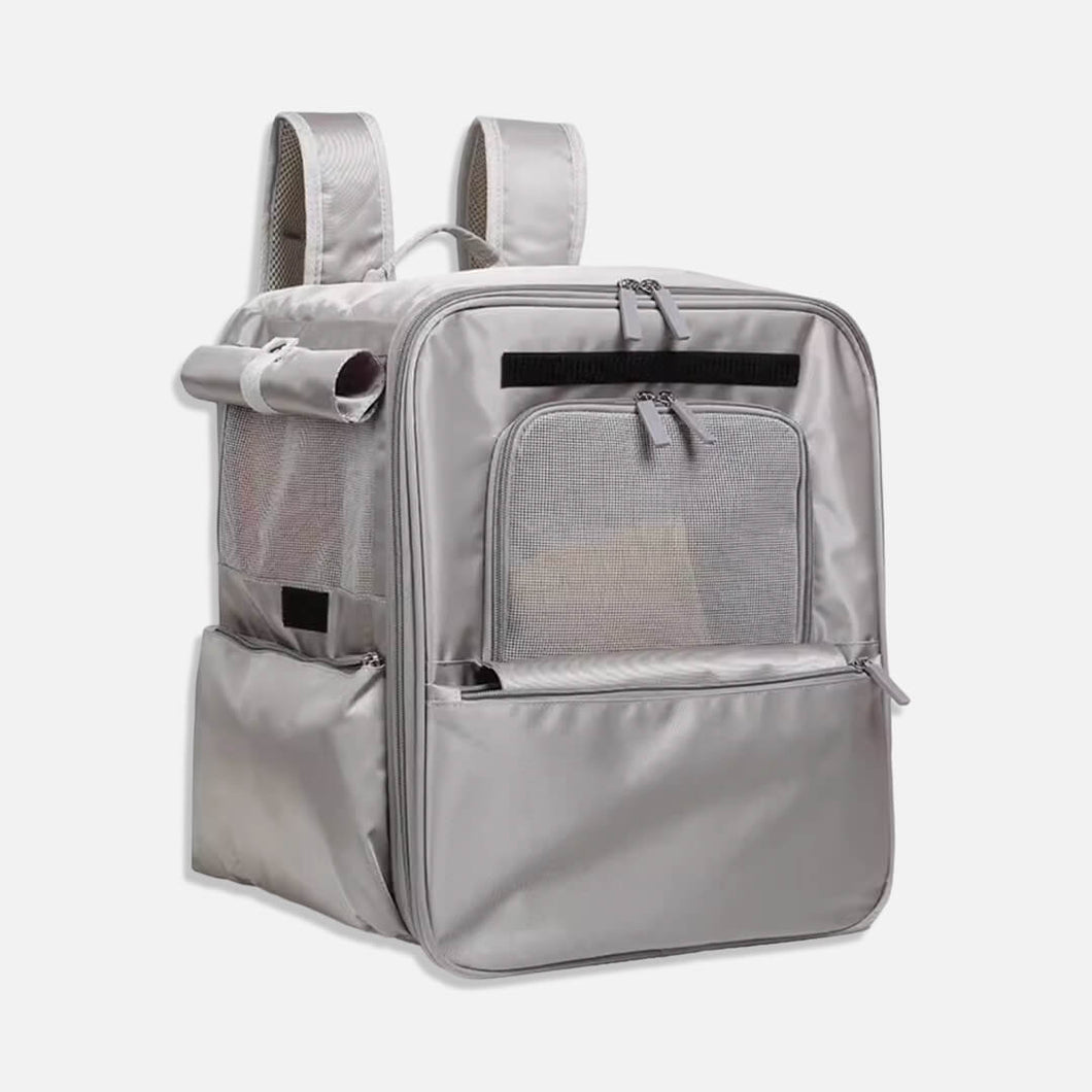 Purr Palace Tent-Like Gray Cat Carrier Backpack | MissyMoMo