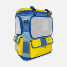 Load image into Gallery viewer, Blue and Yellow Cat Backpack with Front Pockets | MissyMoMo
