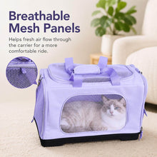 Load image into Gallery viewer, Puurof Cat Duffle Travel Carrier in Purple with Mesh Panels | MissyMoMo
