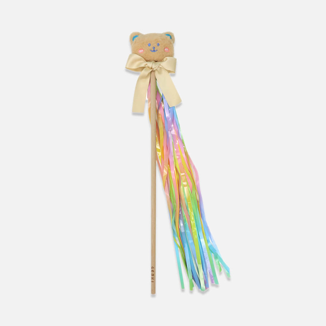 Rainbow Ribbon Bear Cat Wand Toy | Cute Cat Toys | MiissyMoMo