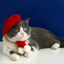 Load image into Gallery viewer, Cat with Red Beret Hat | MissyMoMo
