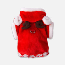 Load image into Gallery viewer, Reindeer Cat Hoodie | Red Christmas Hoodie for Cats | MissyMoMo

