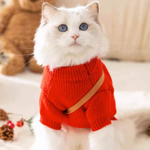 Load image into Gallery viewer, Cat in Cute Red Christmas Reindeer Sweater | MissyMoMo

