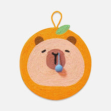 Load image into Gallery viewer, Sniffy Capybara Cat Scratch Mat | Cute Orange Cat Accessories | MissyMoMo
