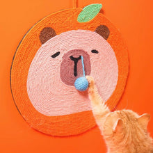 Load image into Gallery viewer, Cat Scratching Cute Orange Sniffy Capybara Cat Scratch Mat | MissyMoMo
