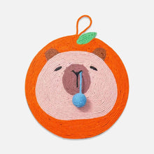 Load image into Gallery viewer, Sniffy Capybara Cat Scratch Mat | Dark Cute Orange Cat Accessories | MissyMoMo
