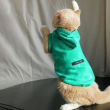 Load image into Gallery viewer, Cat in Green Tie Dye Sleeveless Hoodie | MissyMoMo
