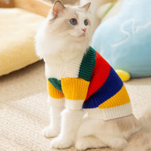 Load image into Gallery viewer, Cat in Colorful Striped Sweater | MissyMoMo
