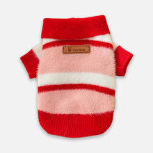 Load image into Gallery viewer, Cute Red and Pink Striped Polo Sweater for Cats &amp; Kittens | MissyMoMo
