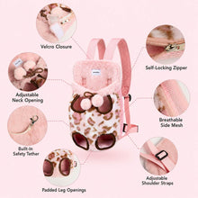 Load image into Gallery viewer, TouchDog Front Carry Cat Carrier Feature Details | Pink Cat Carrier Backpack | MissyMoMo
