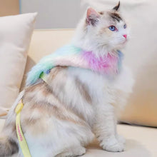 Load image into Gallery viewer, Cat in Colorful Faux Fur H-Style Cat Harness | MissyMoMo
