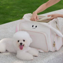 Load image into Gallery viewer, TouchDog Mallow Cat Backpack beside Small Dog | MissyMoMo
