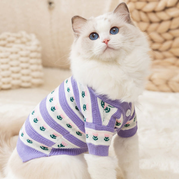 Cat in Tulip Cardigan | MissyMoMo