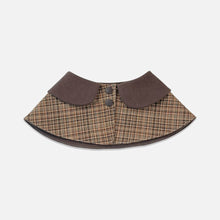 Load image into Gallery viewer, Tweed Cat Bib Classic Collar | Brown Plaid Button Cat Bib | MissyMoMo
