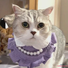 Load and play video in Gallery viewer, Purple Cat Bib | Elegant Cat Bib | MissyMoMo
