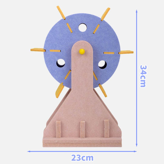 Cat Spinning a Felt Windmill Treat Dispenser Cat Toy | Interactive Cat Toys | MissyMoMo