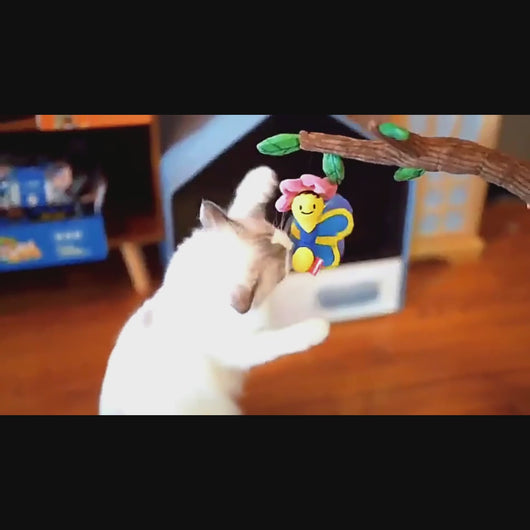 Cat Playing with Garden Furriends Cat Teaser Wand | MissyMoMo