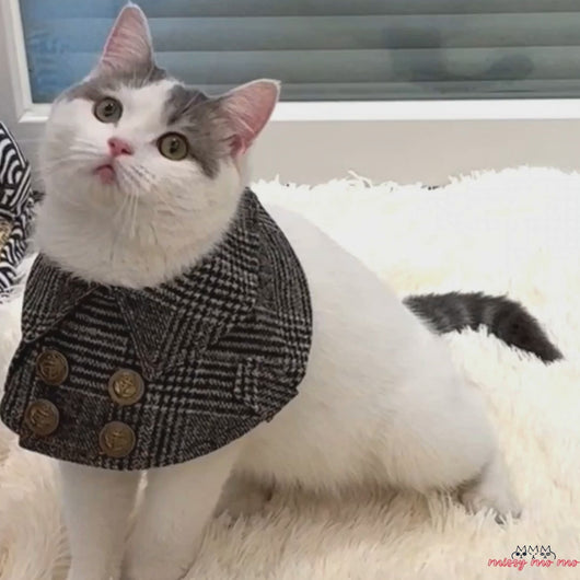 Tweed Cat Bib | Stylish Cat Bib | MissyMoMo