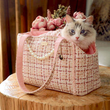 Load image into Gallery viewer, Arkika Pink Cat Shoulder Bag | Cat in Chic Cat Carrier | MissyMoMo
