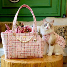 Load image into Gallery viewer, Arkika Pink Cat Shoulder Bag | Cat with Chic Cat Carrier | MissyMoMo
