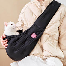 Load image into Gallery viewer, Arkika Cat Sling Bag | Cat in Black Sling Carrier | MissyMoMo
