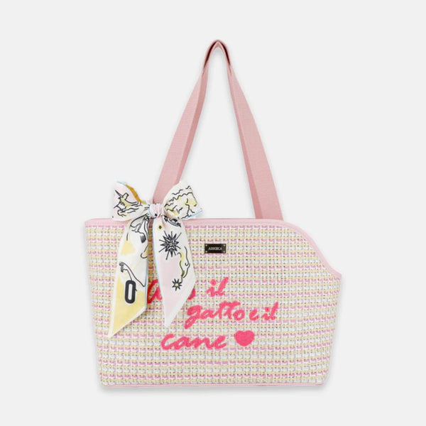 Arkika Woven Cat Carrier | Pink Pet Carrier Shoulder Bag | MissyMoMo