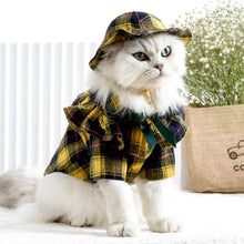 Load image into Gallery viewer, Bella Cat Shirt | Cat in Yellow Plaid Shirt | Cat Clothes | MissyMoMo

