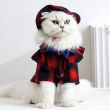 Load image into Gallery viewer, Bella Cat Shirt | Cat in Red Plaid Shirt | Cat Clothes | MissyMoMo
