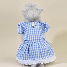 Load image into Gallery viewer, Checkers Cat Dress &amp; Bow Set | Dress for Cats | Cat with Dress | MissyMoMo
