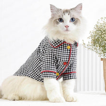 Load image into Gallery viewer, Checkers Cat Lounge Shirt | Cat with Clothes | Pajamas for Cats | MissyMoMo
