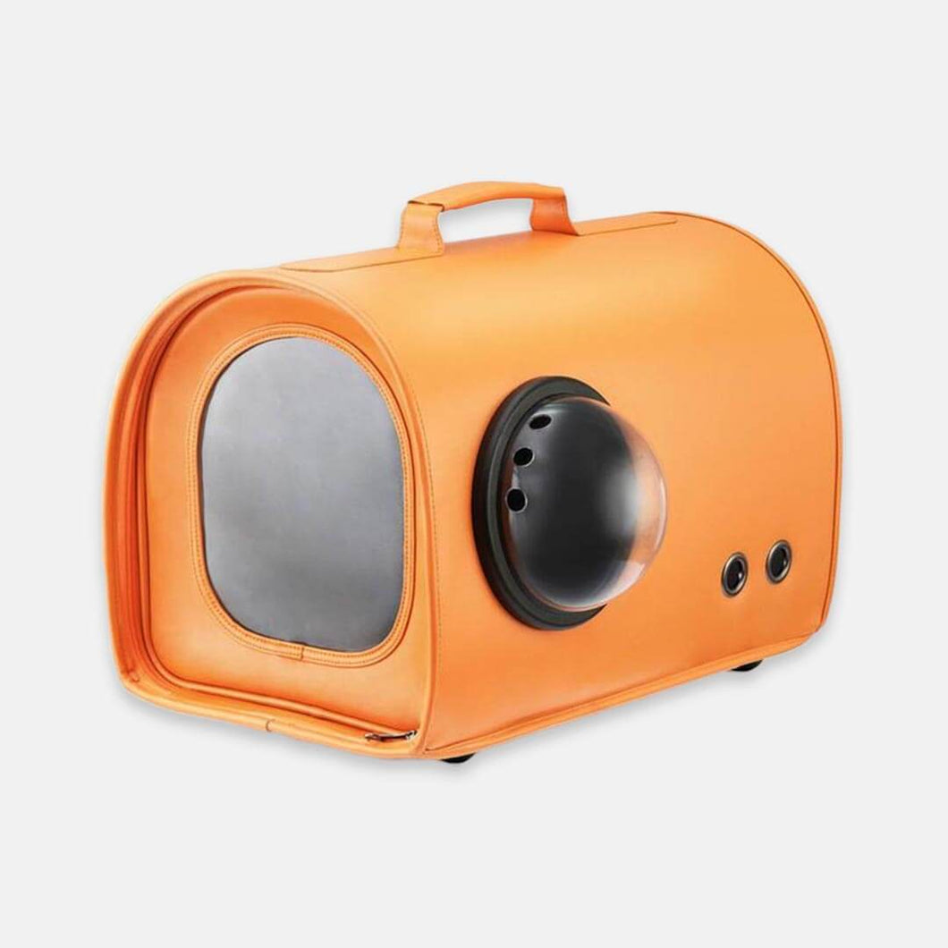 Fancy Poupée Cat Carrier | Bubble Leather Orange Pet Carrier | MissyMoMo