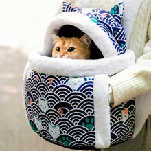 Load image into Gallery viewer, Blue Cat Traveling Backpack | Carrying Cat in Backpack | MissyMoMo
