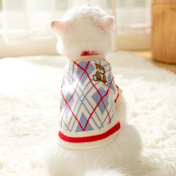 Gentlemeow Cat Sweater | Preppy Sweater for Cats | MissyMoMo