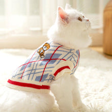 Load image into Gallery viewer, Gentlemeow Cat Sweater | Preppy Sweater for Cats | MissyMoMo
