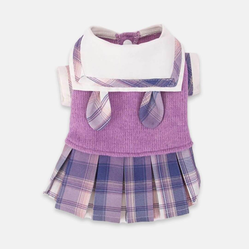 Hana Cat Dress | Purple Plaid Dress for Cats & Kittens | Cat Clothes | Dress for Pets | MissyMoMo