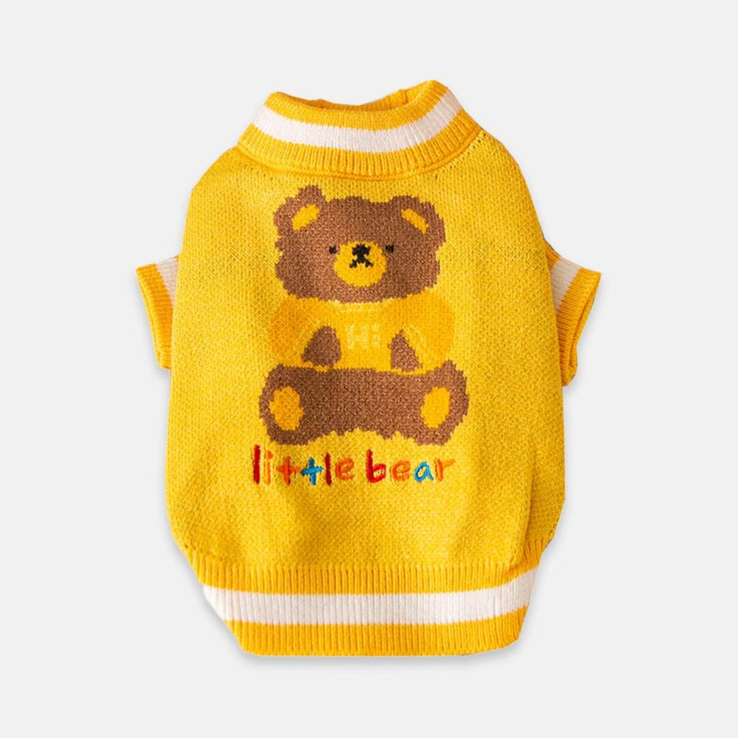 Little Bear Cat Sweater | Yellow Sweater for Cats | Cat Apparel | MissyMoMo