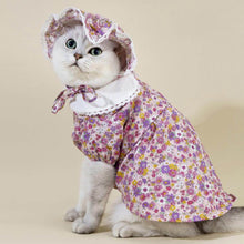 Load image into Gallery viewer, Little Princess Cat Dress &amp; Hat Set | Cat in Dress | Cat Clothes | MissyMoMo
