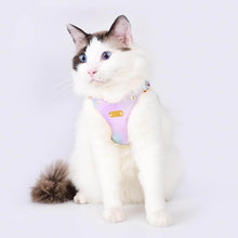 Load image into Gallery viewer, Aurora Vegan Leather Cat Harness &amp; Leash Set | Cat in Gradient Leather Harness | MissyMoMo
