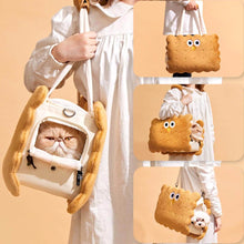 Load image into Gallery viewer, PurLab Cookie 2-in-1 Cat Handbag &amp; Shoulder Bag | Stylish Brown Cat Bag | MissyMoMo
