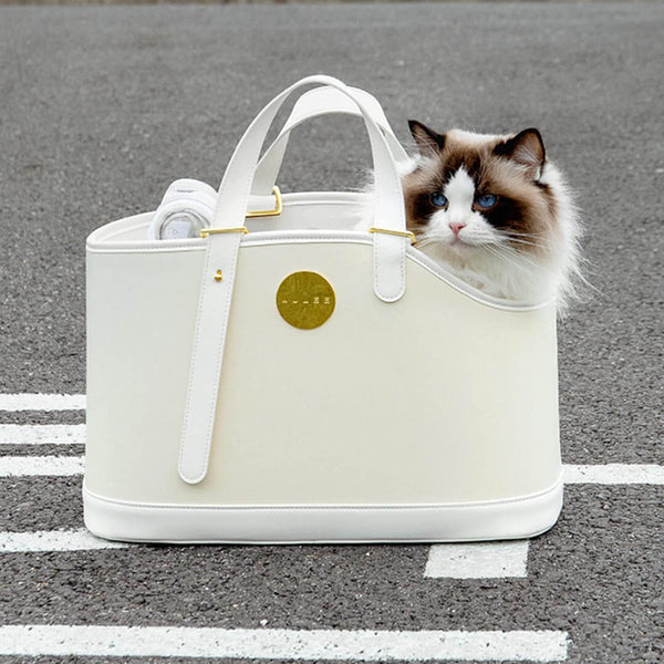 Wulee Convertible Cat Carrier | Cat in Beige Cat Travel Bag | MissyMoMo
